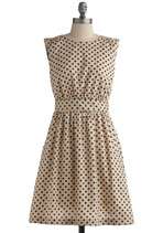   Fun Dress in Sand  Mod Retro Vintage Printed Dresses  ModCloth