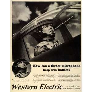  1942 Ad Western Electric Bell Throat Microphone US Air 