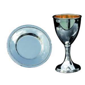   Curvy Kiddush Cup and Saucer Set    Shabbat Reflection
