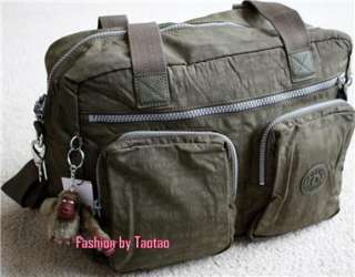 New with Tag Kipling Sherpa Carry On Tote with Furry Monkey Ginko Leaf 