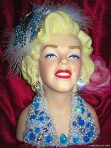 Stunning MARILYN MONROE Jeweled LADY HEAD VASE Headvase  