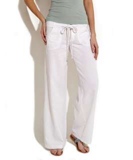 White (White) White 30in Linen Trousers  238201010  New Look