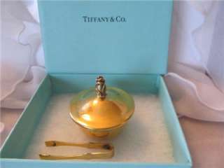   Co. Miniature Sugar Bowl with Tongs Sterling Silver /Gold Wash  
