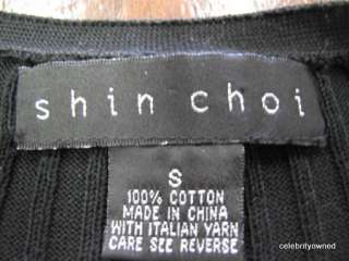 Shin Choi Black Long Sleeve Ribbed Cardigan S  