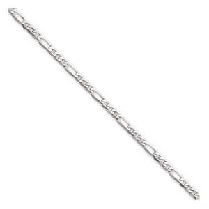    14k Gold White Gold 2.75mm Flat Figaro Chain 24 Inches Jewelry