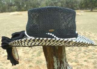 NEW SCALA Womens Toyo GAMBLER Golf Western Ladies Straw Cowboy Hat 