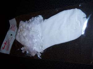 PAGEANT WEDDING ROSE Lace socks shoe size 6 12 WHITE  