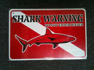 Shark Warning   Diver metal sign danger scuba surf swim  
