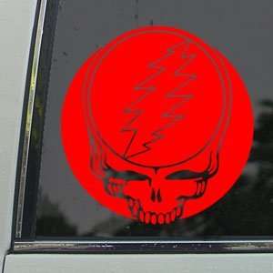  Grateful Dead Red Decal Steal Your Face Band Car Red 