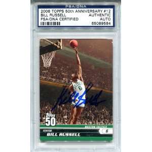  Bill Russell Autographed 2008 Topps Card Sports 