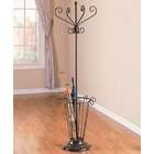 Coaster Metal coat rack with umbrella stand in a bronze finish