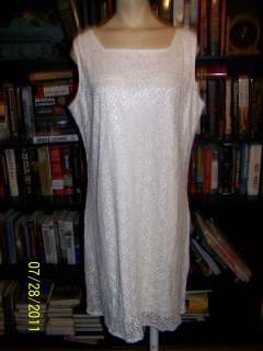 XL ivory lace wiggle dress cotton mother of bride 14 16  