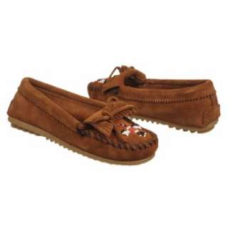 Womens Minnetonka Moccasin Thunderbird II Taupe Suede Shoes 