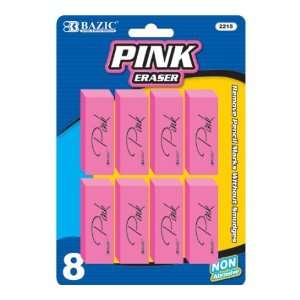  Bazic 2215 24 Pink Bevel Eraser  Pack of 24 Toys & Games