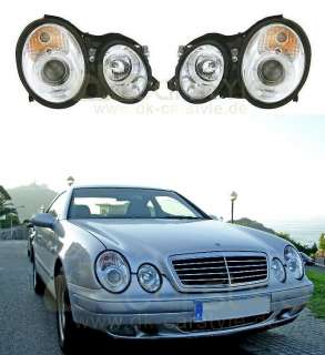   Benz CLK W208 Coupe & Cabrio Angel Eyes Scheinwerfer chrom 97 02   SNR