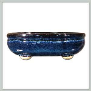   Chinese Bonsai Pot  Blue Oval with feet (JB 06) Patio, Lawn & Garden