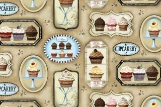 CUPCAKERY~SPX SPECTRIX FABRIC~1/2 YD~CUP CAKES IN THE WINDOWS~22559 