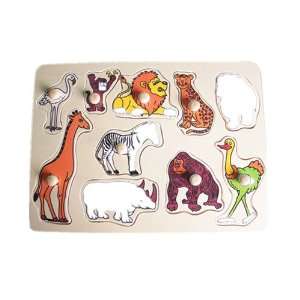 wooden wild animals jigsaw puzzle for children Toys 