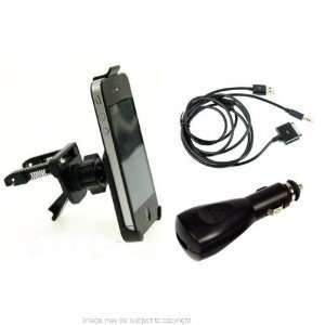Swivel Air Vent Car Kit Mount for Apple iPhone 4s with Charger & Audio 