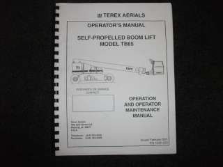 Terex aerials TB85 operation maintenance manual  