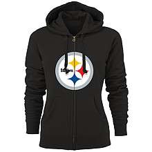 Pittsburgh Steelers Womens Custom Full Zip Hooded Fleece   