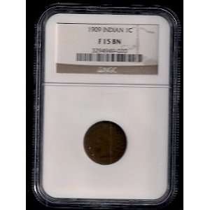  1909 INDIAN CENT NGC F 15 BN the last indian cent 