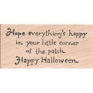  Halloween Corner of the Patch Wood Mounted Rubber Stamp 