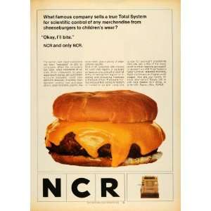  1965 Ad National Cash Register Co. NCR Cheeseburger 