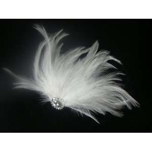  NEW Bridal White Simple Feather Hair Comb, Limited 