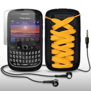  BLACKBERRY CURVE 3G 9300 LACE UP SHOE SILICONE SKIN CASE 