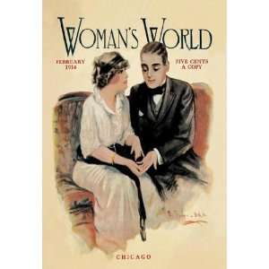   Womans World February 1914 12x18 Giclee on canvas