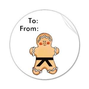    Gingerbread Martial Artist Gift Tags