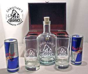 Wodka / Red Bull Set, Gläser/Flasche mit Wunsch Gravur  
