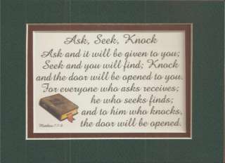 ASK SEEK KNOCK Matthew 7 7,8 DOOR Bible verses poems  
