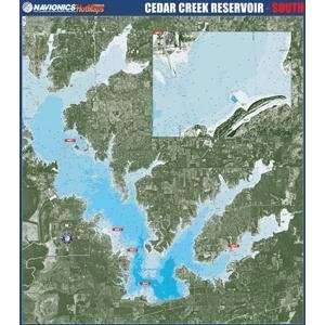   Paper Map Cedar Creek Reservoir   South Texas GPS & Navigation