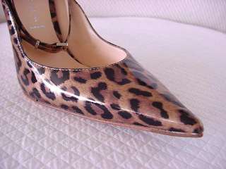 CASADEI Shoe Leopard gold wash patent ANKLE STRAP 6.5 NEW also 6 7 8.5 