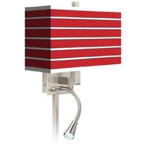  Bold Red Stripe Giclee LED Reading Light Plug In Sconce 