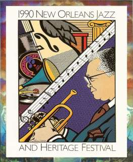 1990 New Orleans Jazz Festival Poster Card  