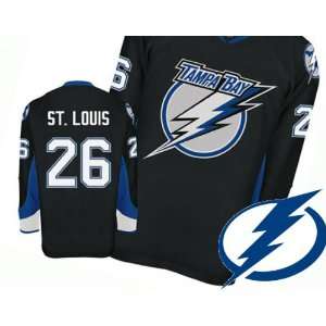  Lightning Authentic NHL Jerseys Martin St. Louis Third Black Hockey 