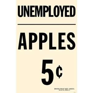  Unemployed Apples 5 Cents   Ad Poster