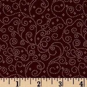  45 Wide Sunset Dotted Swirl Brown Fabric By The Yard 