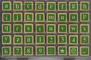SET OF 40 RUBBER STAMPS ALPHABET TRADITIONAL LOWER CASE  