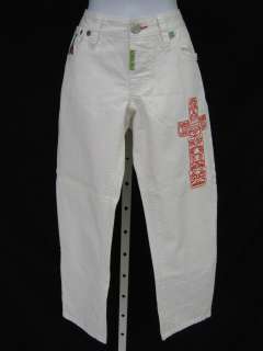DSQUARED2 White Embroidered Cropped Jean Capri Pants 38  