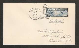 1927 Reno, Nevada Map 10c #C7 First Day of Rate Airmail Cover  
