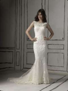 White or Ivory Mermaid Wedding Dress Lace Bridal Dress Custom Wedding 