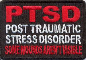 PTSD Some Wounds Arent Visible Embroidered Military Veteran BIKER 