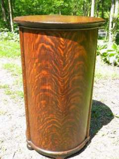   Oak Full Barrel Round Edison Phonograph Cylinder Music Cabinet  
