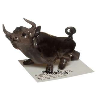 Hagen Renaker Black Bull Cattle Miniature Figurine Ceramic Wee Animal 