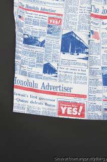 Vintage Honolulu Advertiser 25th Newsprint Aloha Shirt  
