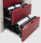 roll of paper 203mm or larger in the upper compartment